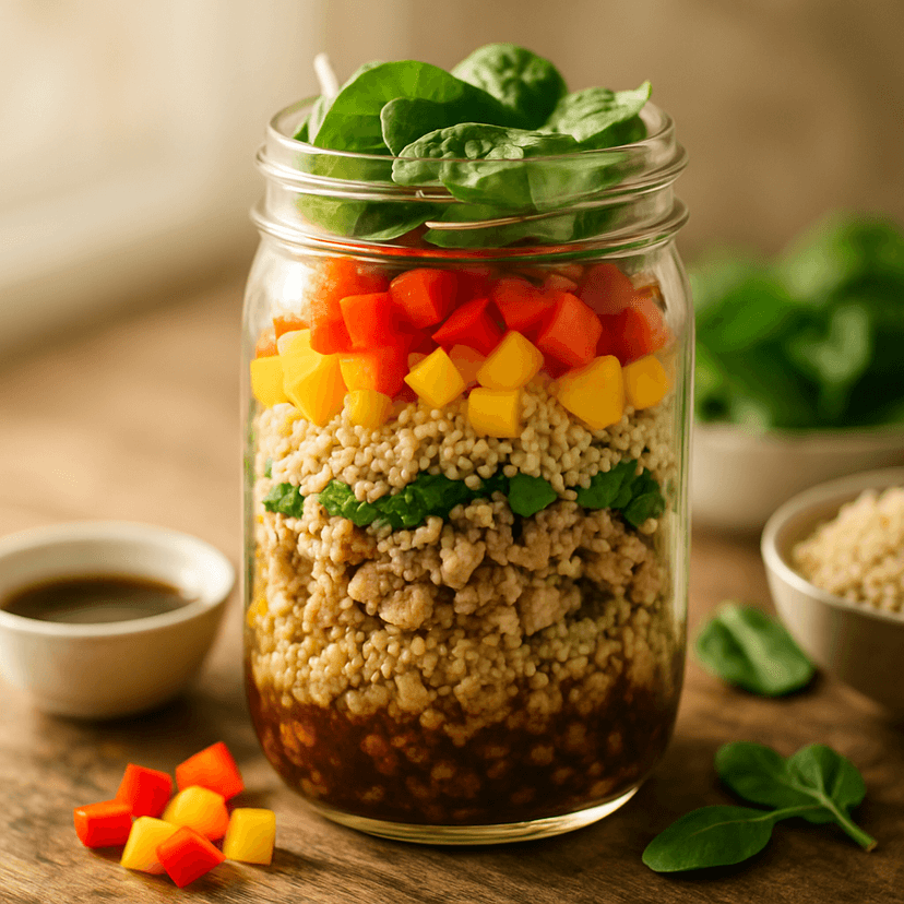 Lean Turkey Spinach & Quinoa Jar Salad