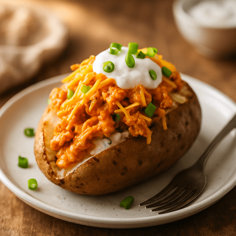 Buffalo Chicken Loaded Baked Potato