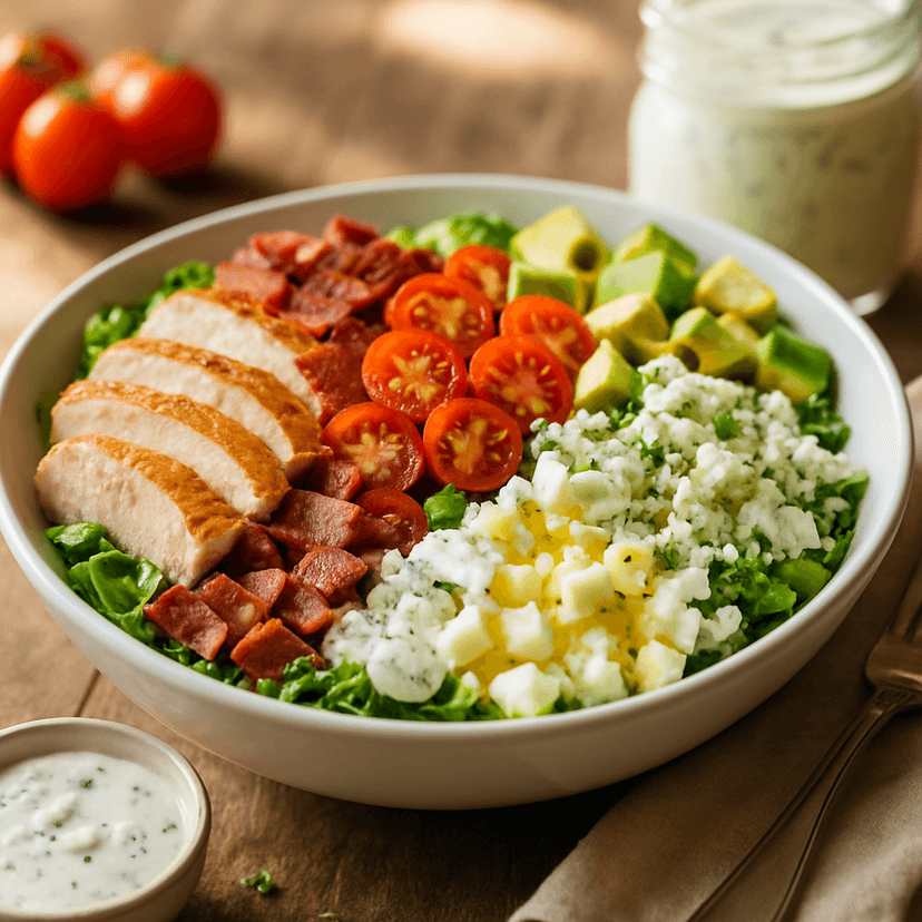Lean Chicken Cobb Salad with Greek Yogurt Ranch