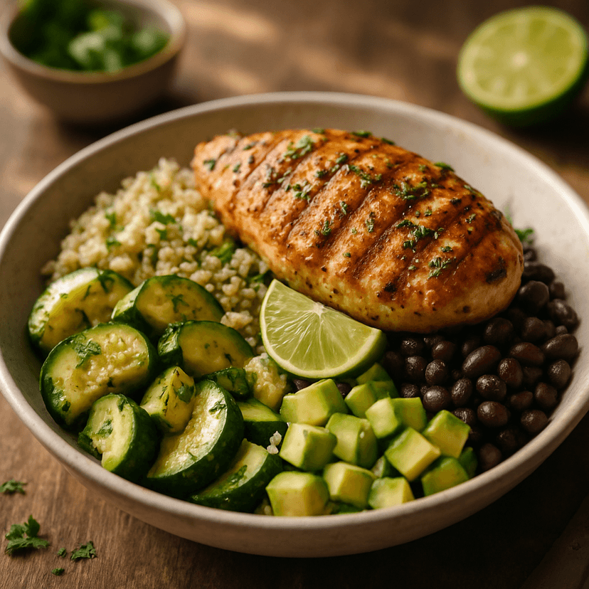 Cilantro-Lime Grilled Chicken with Quinoa & Veggies