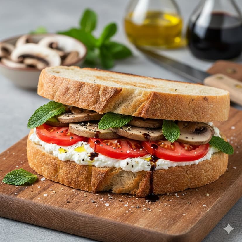 Fresh Jben & Mint Sourdough Stack