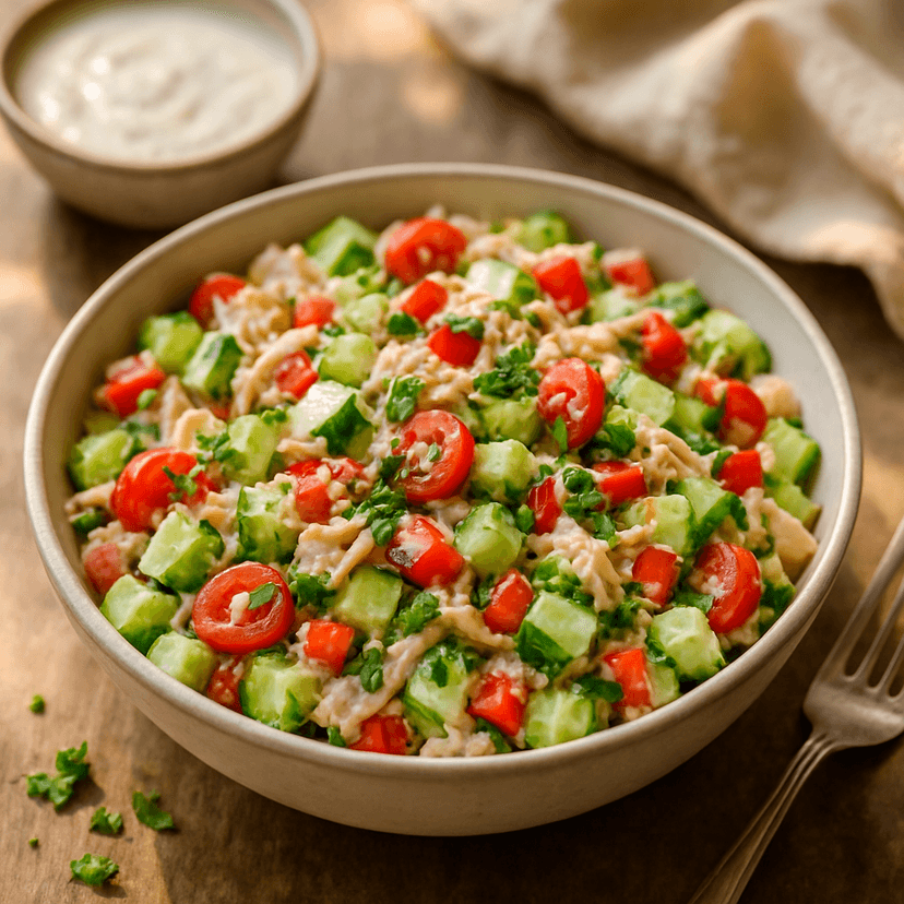 Protein-Packed Rotisserie Chicken Cucumber Salad