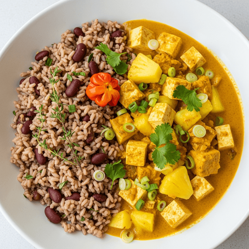 Creamy Beetroot Rice with Red Peas image