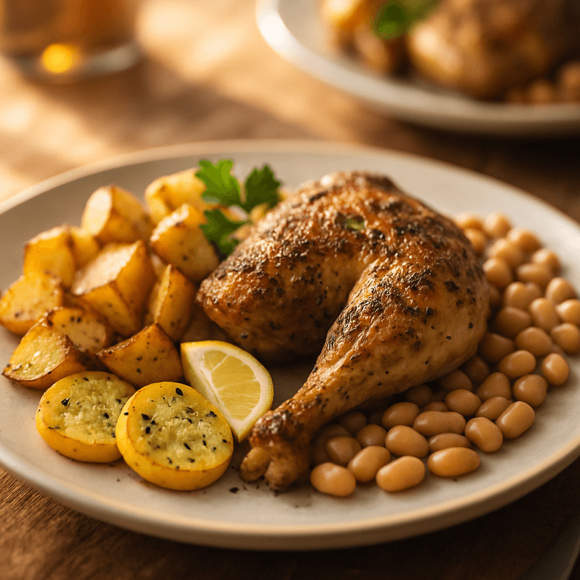 Herbed Grilled Chicken with Potatoes and Squash image