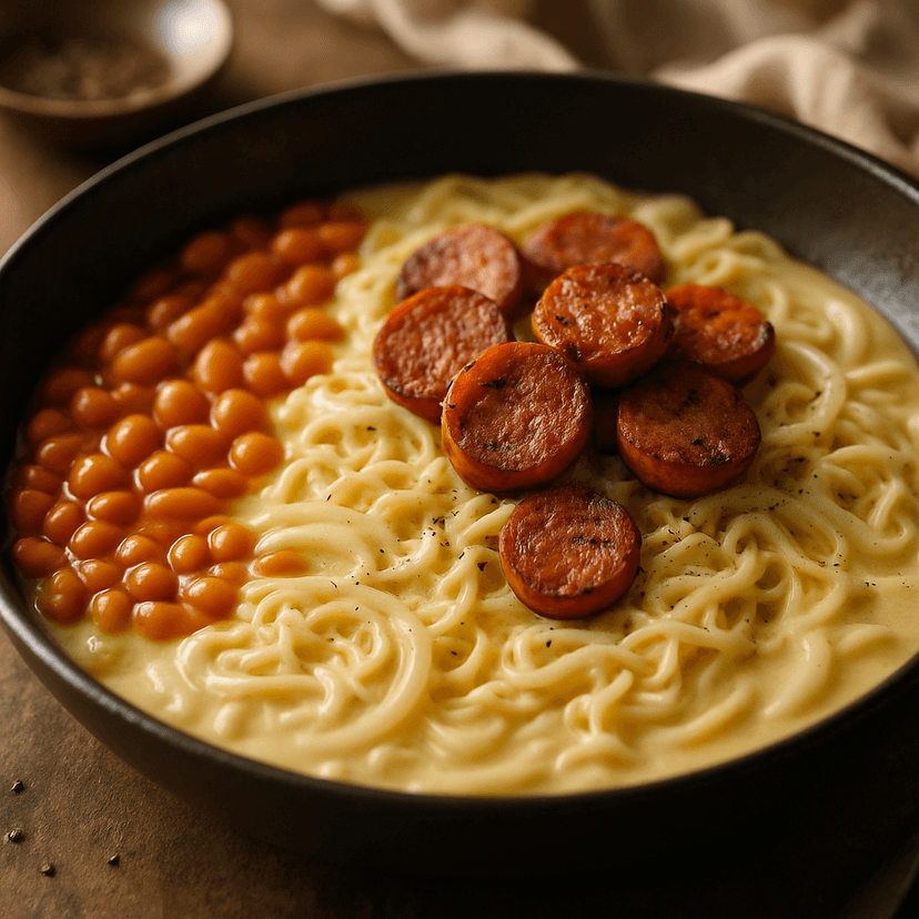Creamy One-Pan Noodles with Crispy Sausage image