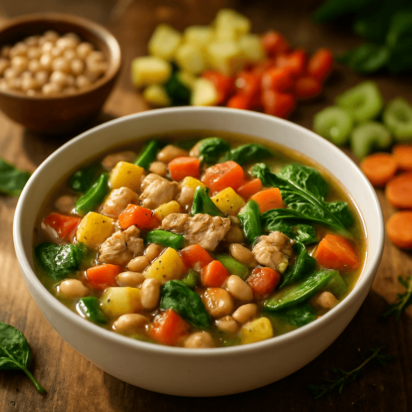 Hearty Chicken and Summer Vegetable Soup image