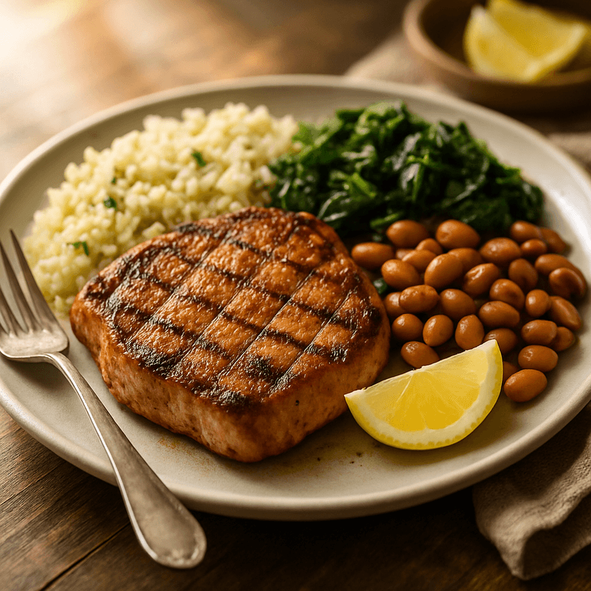 Simple Grilled Pork Chops with Classic Southern Sides image