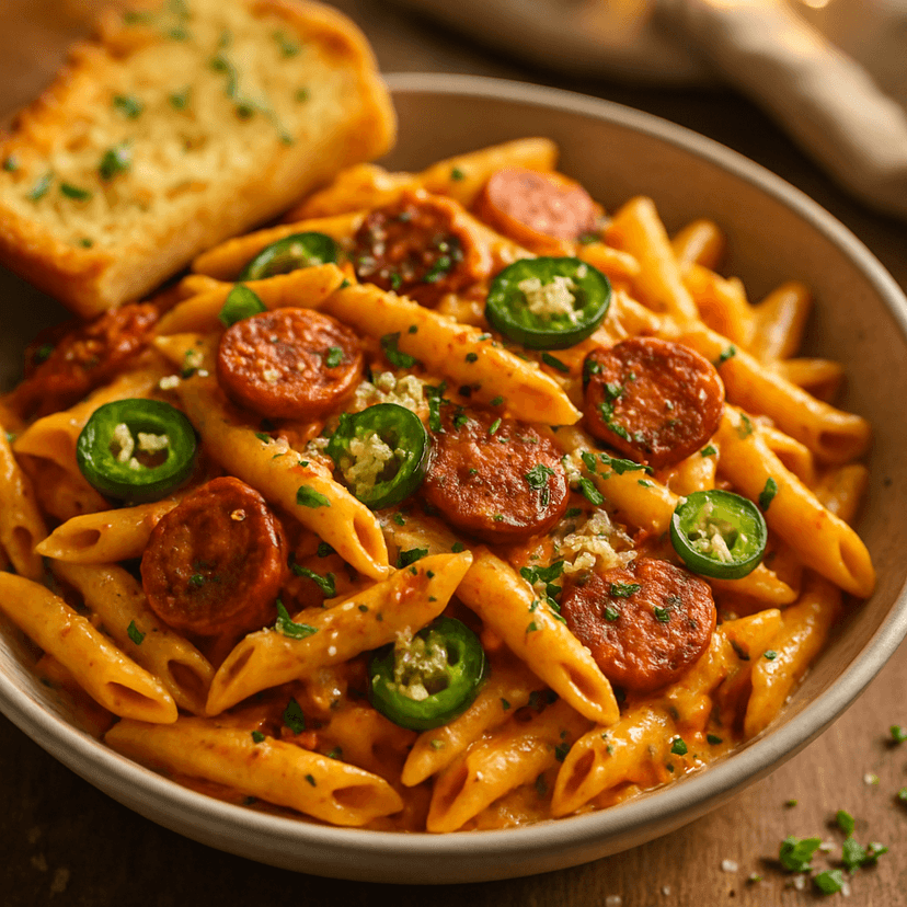 World Famous Special Sausage Cheesy Spicy Pasta