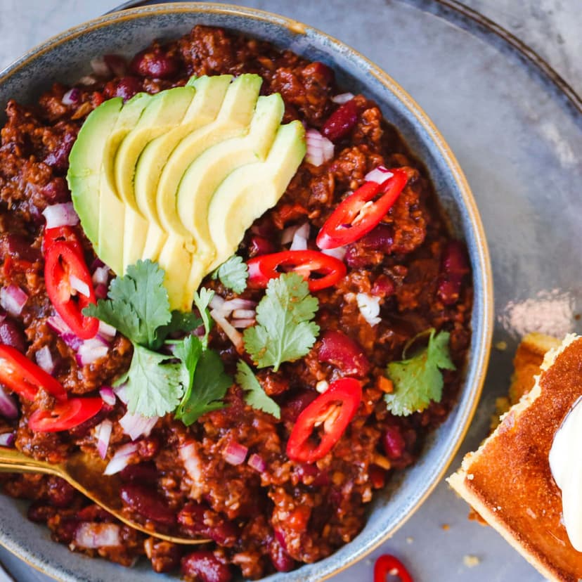 Hearty Pulled Shiitake Pumpkin Chili image