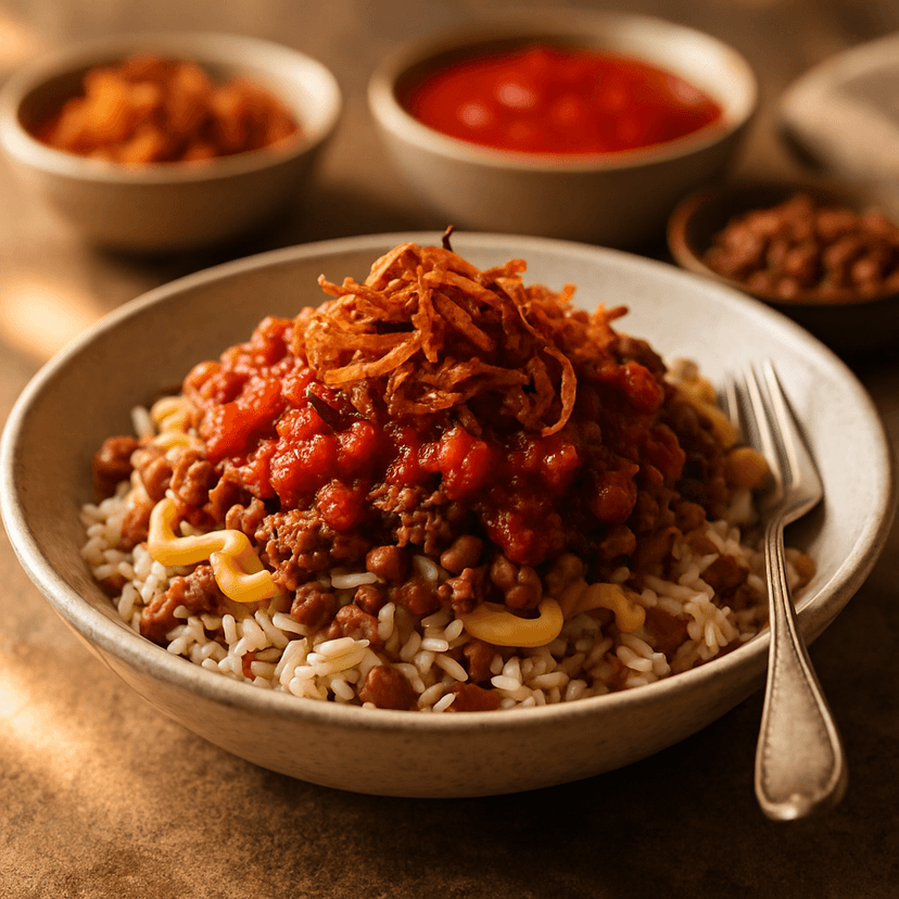 Hearty Koshari with Ground Beef for 7 image