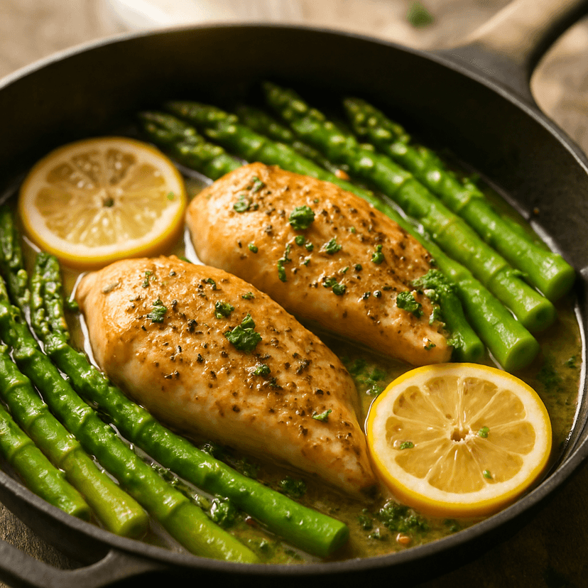One-Pan Lemon Garlic Chicken with Asparagus image