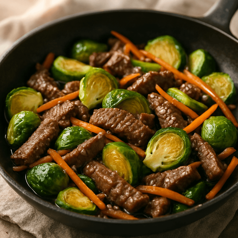 Savory Sirloin and Brussels Stir Fry image