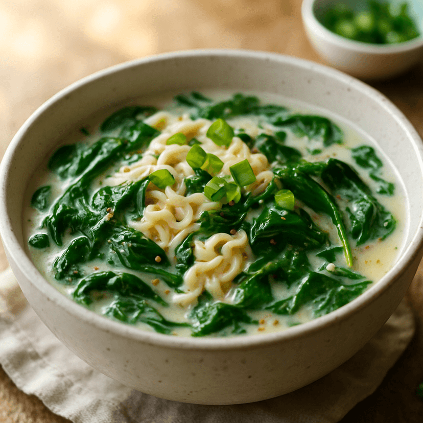 Creamy Spinach Ramen Bowl image