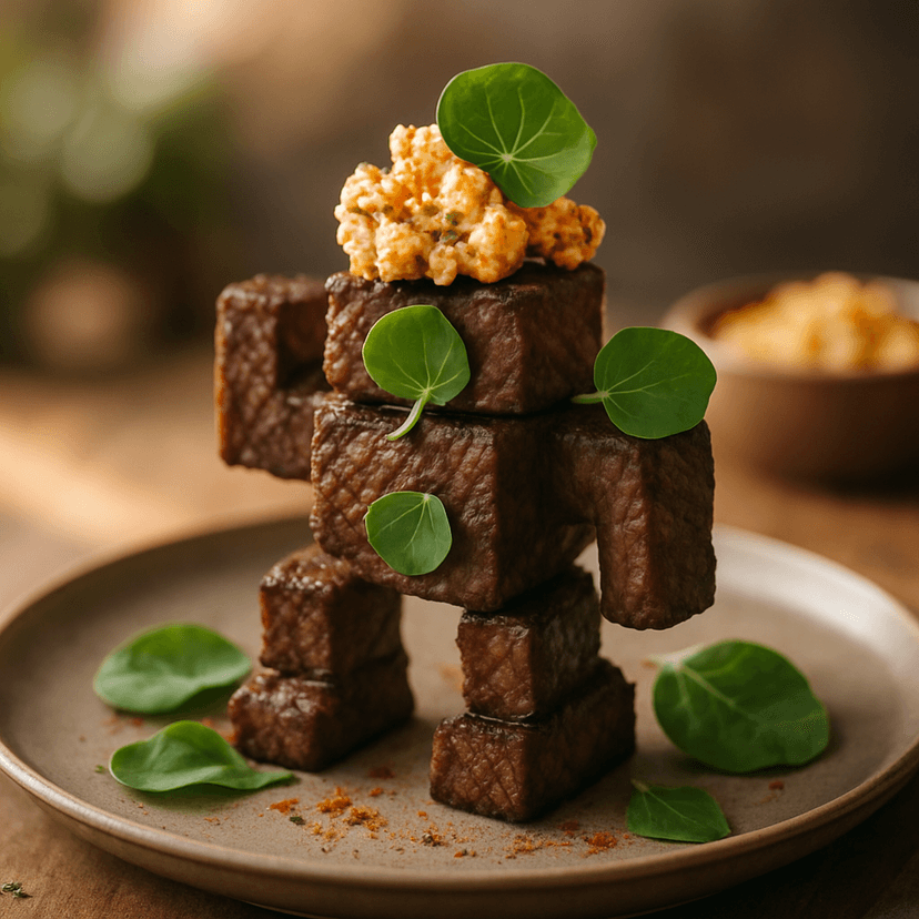 Wubbox-Inspired Steak Tower with Spiced Popcorn Butter image