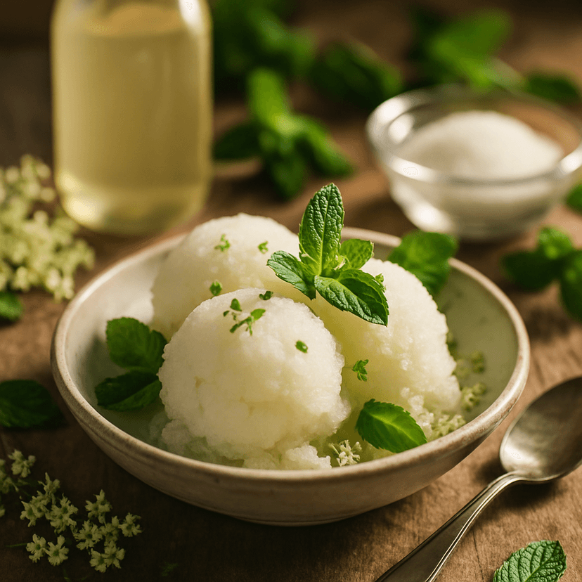 Elderflower and Wild Mint Sorbet image