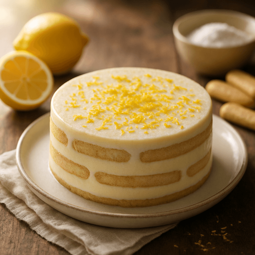 Firm Lemon Ricotta Gelatin Cake image