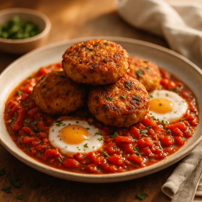 Bajan Fishcakes with Spicy Shakshuka Sauce image