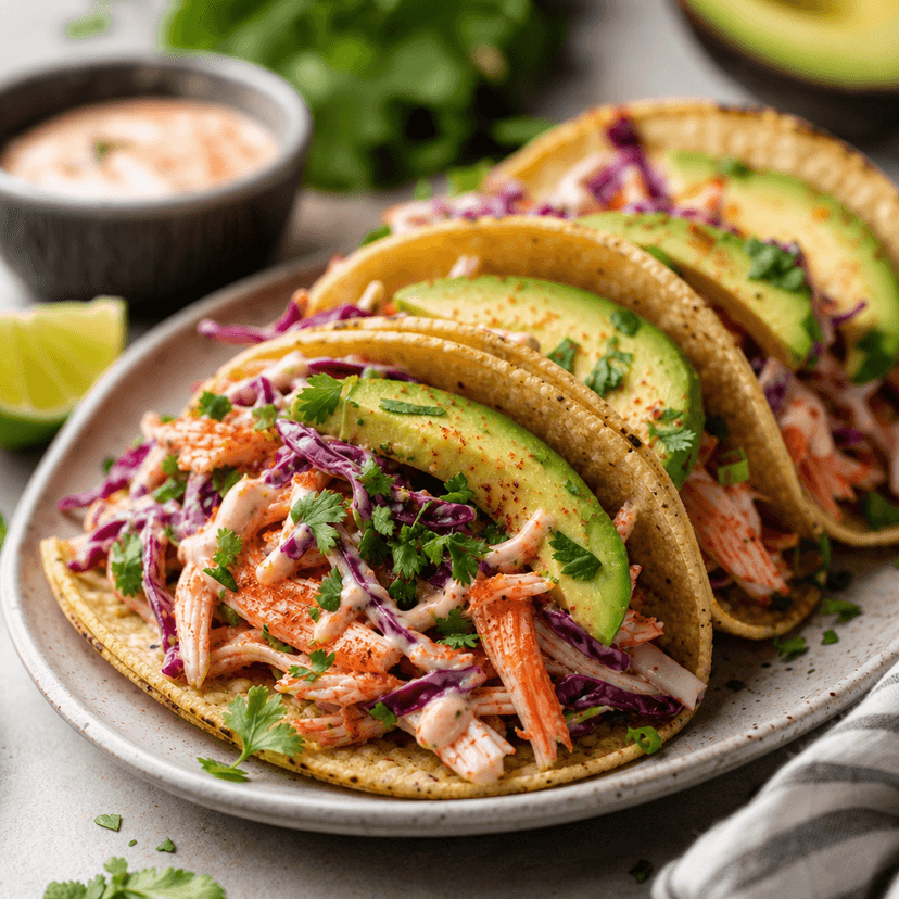 Spicy Imitation Crab Tacos image