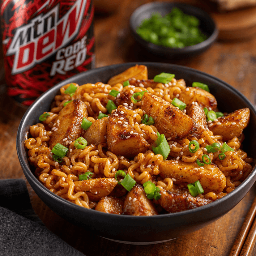 Ramen Skins with Code Red Sauce