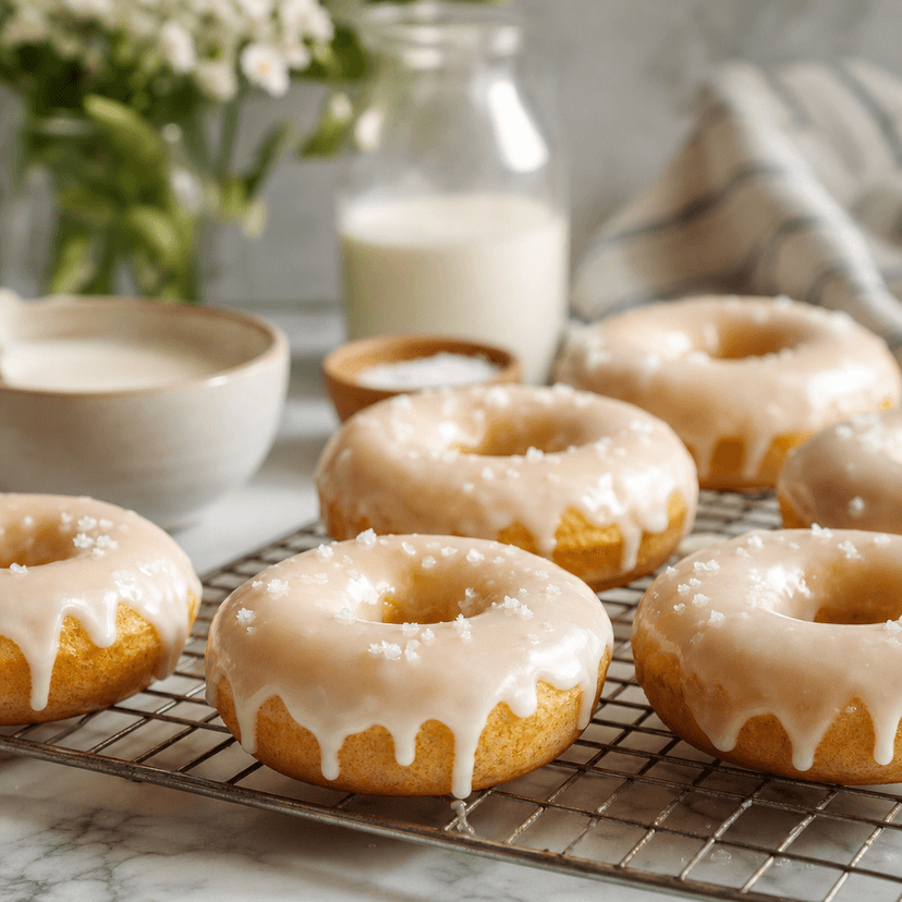 Vanilla-Glazed Salted Butter Donuts image