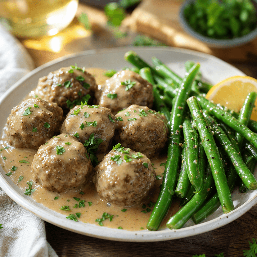 Swedish Meatballs with Green Beans