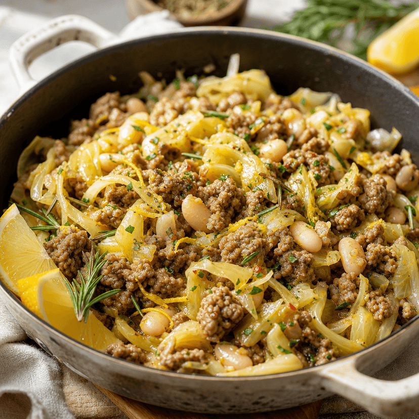 Rosemary Lamb Cabbage Skillet image