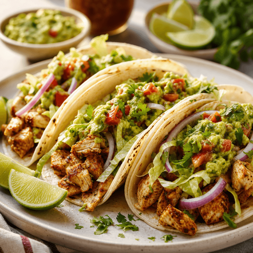 Quick Chicken Tacos with Fresh Guacamole