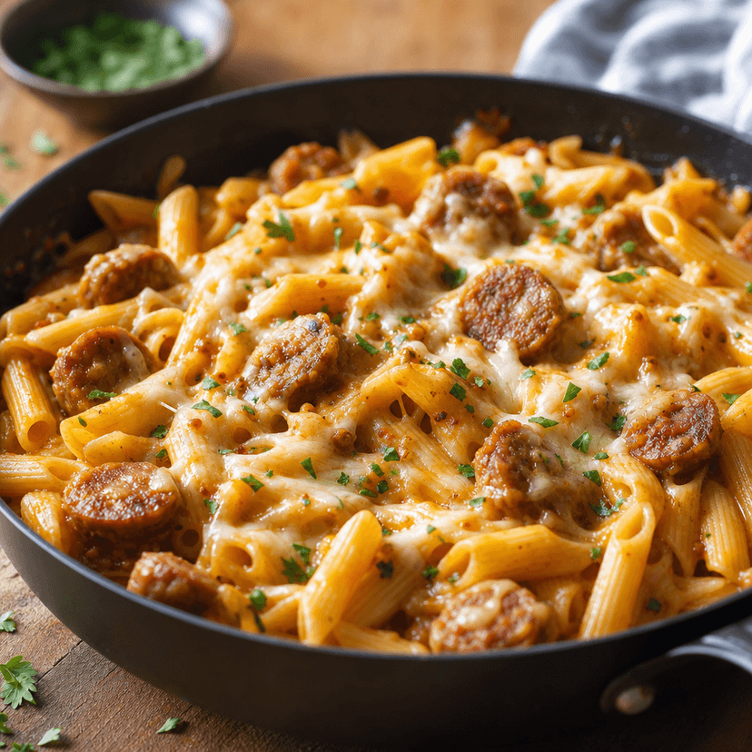 Spicy Sausage One-Pan Cheesy Pasta image