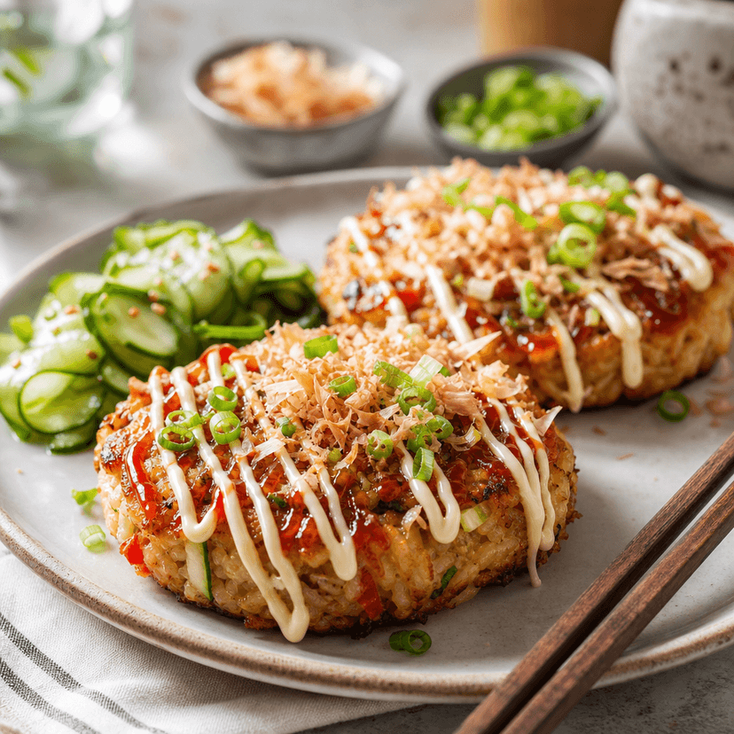 Air Fryer Tuna Cheddar Okonomiyaki Cakes image