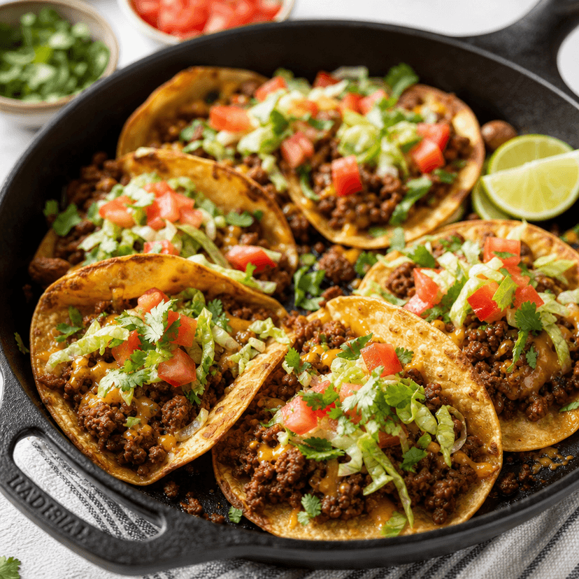 Crispy Beef Taco Skillet
