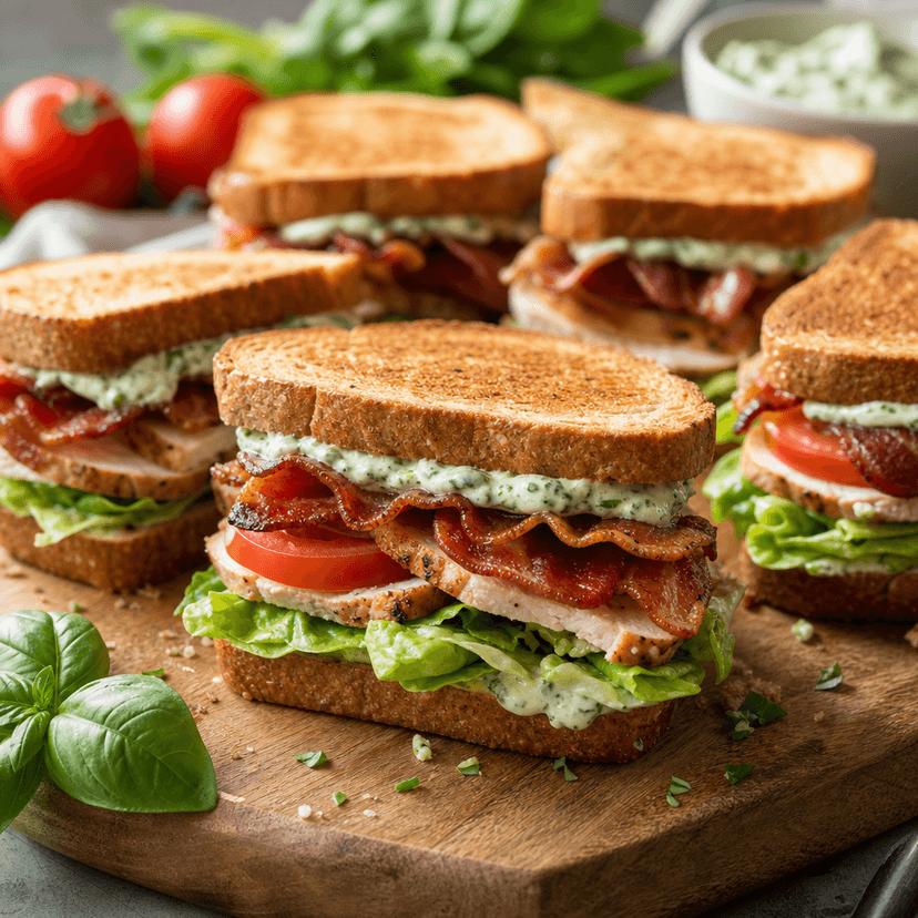 Hearty Basil Chicken BLT Sandwiches