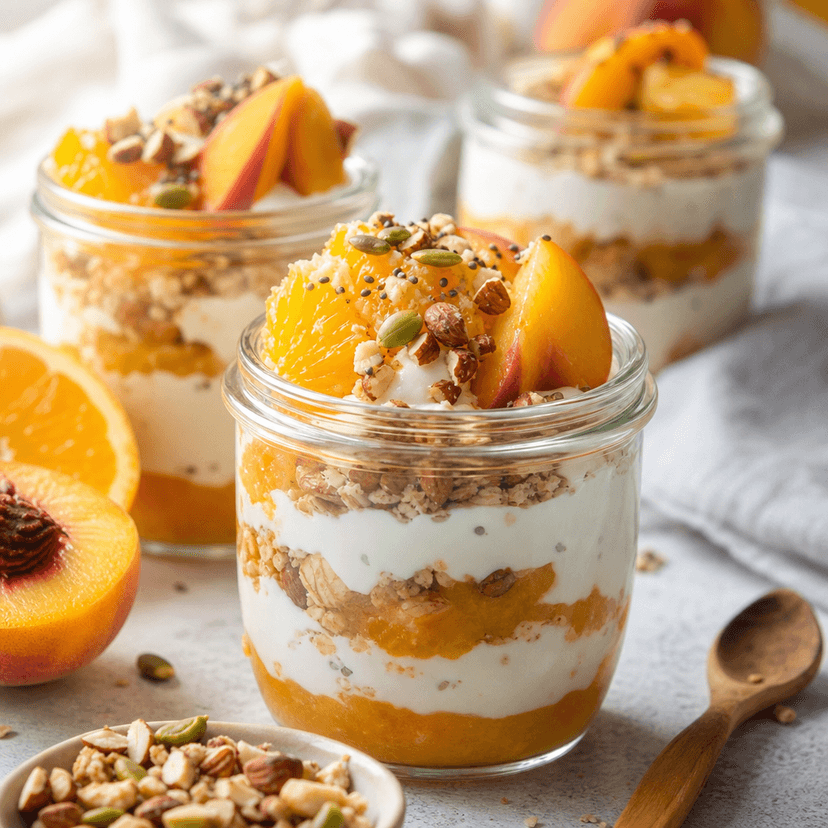 Peach Orange Yogurt Pots image