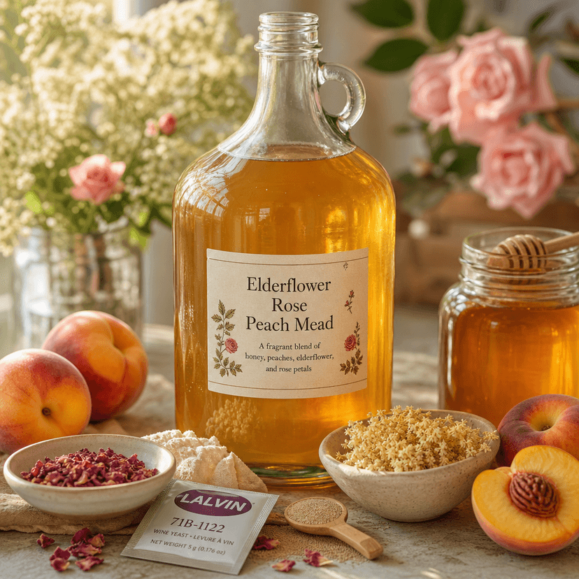 Elderflower Rose Peach Mead