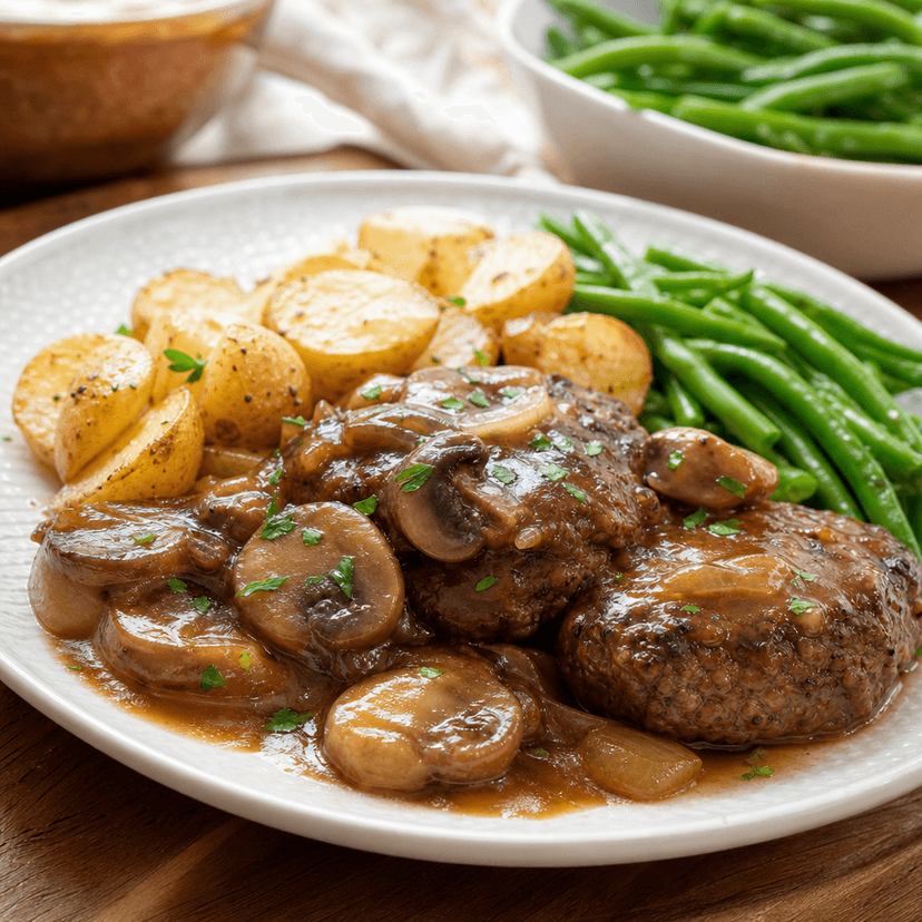 Salisbury Steak with Savory Sides image