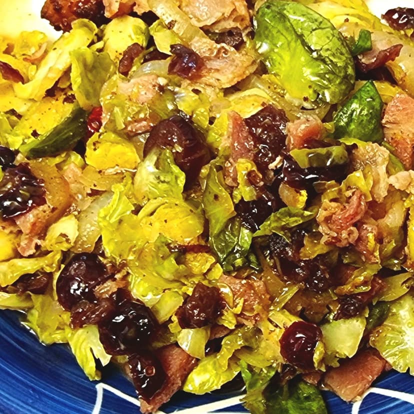 Saucy Bacon Brussels Skillet image