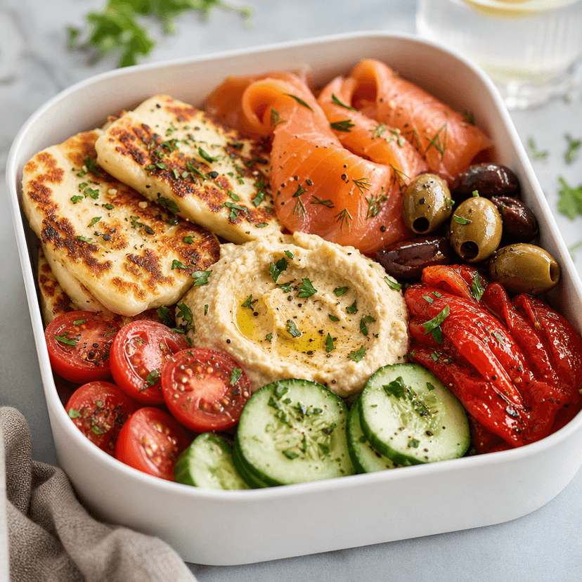 Smoked Salmon Halloumi Mezze Box image