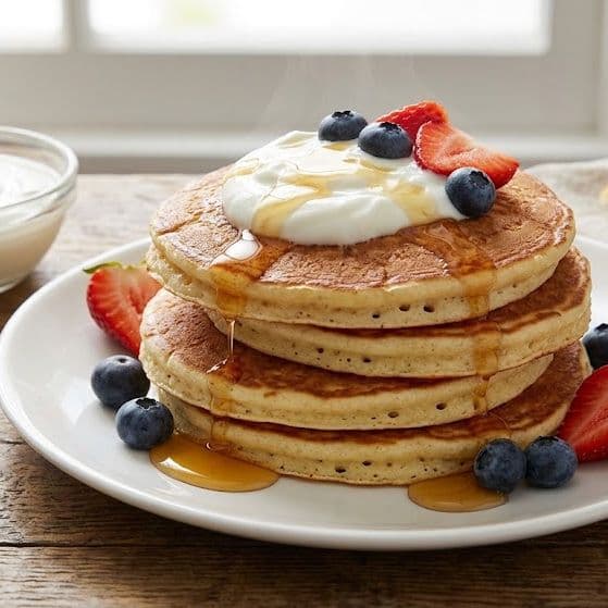 Golden Honey Yogurt Pancakes image