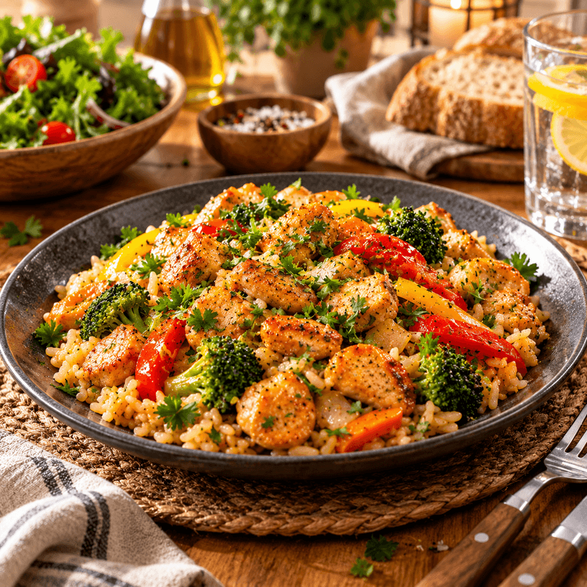 One-Pan Chicken Rice Skillet image