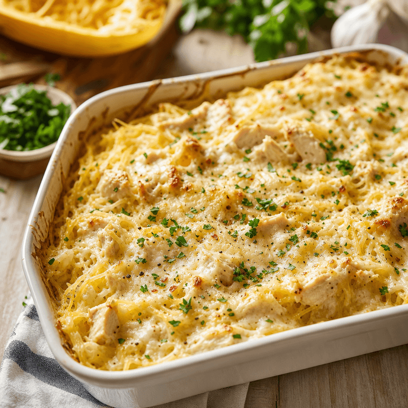 Creamy Chicken Spaghetti Squash Bake image
