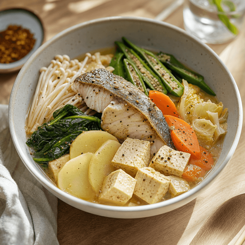 Seabass Tofu Greens Bowl image