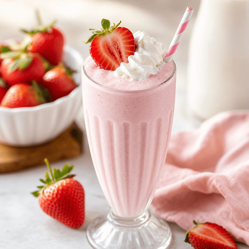 Creamy Strawberry Milkshake image