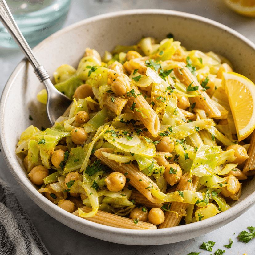 Lemony Cabbage Pasta with Chickpeas image