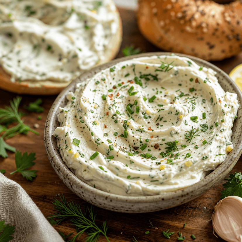 Savory Herb & Whipped Garlic Cream Cheese Spread