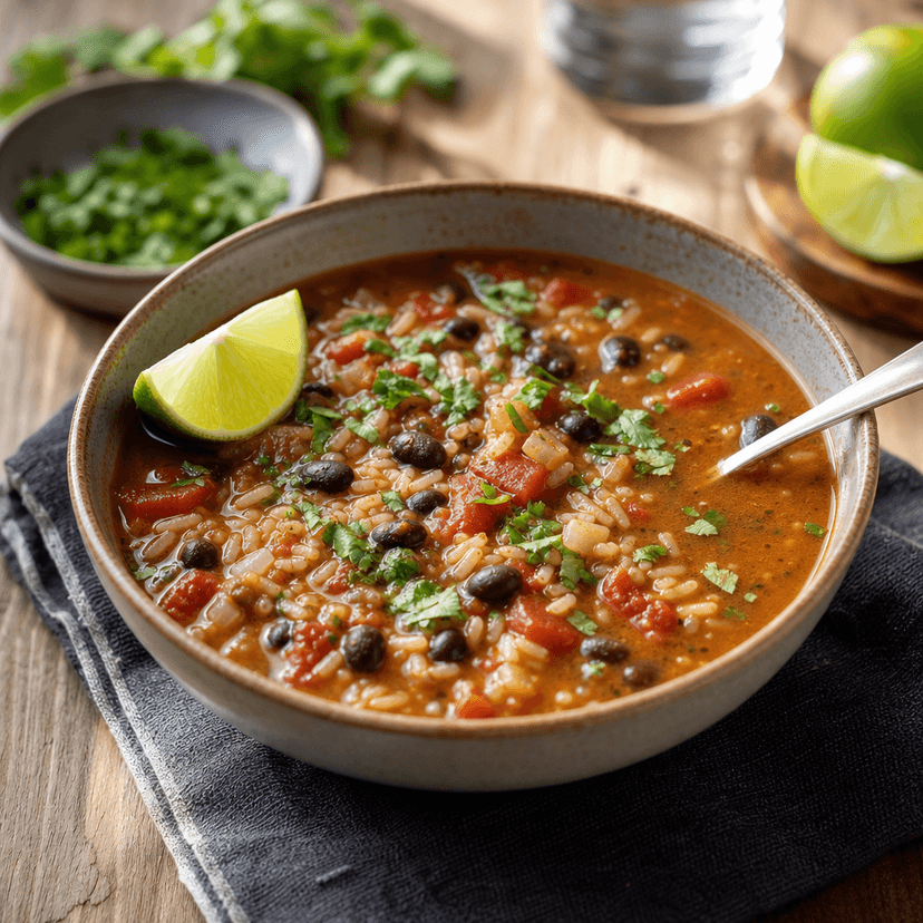 Cumin Black Bean Rice Soup image
