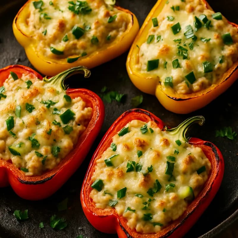 Flavorful Tuna-Stuffed Bell Peppers image