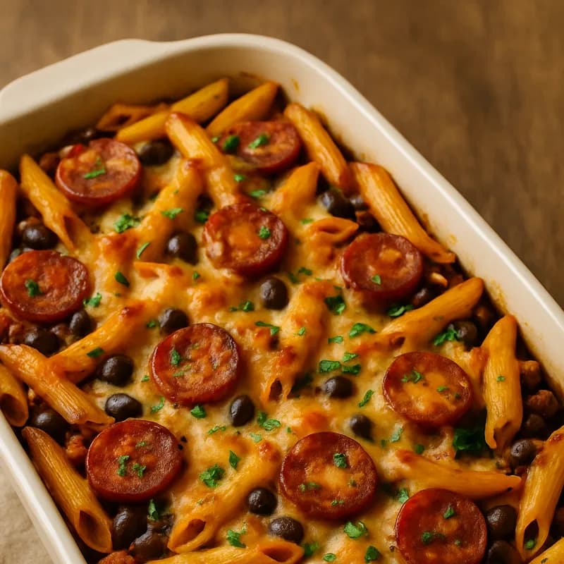 Chorizo and Black Bean Penne Bake image